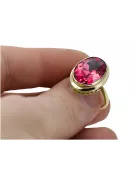 Oro amarillo de 14 quilates Rubí Anillo Artesanía vintage vrc285y